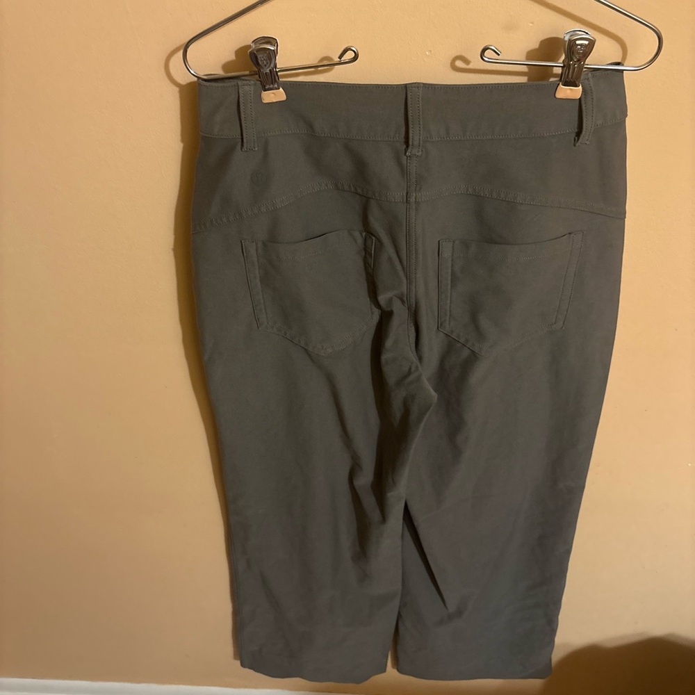 Lululemon City Sleek 5 Pocket High-Rise Wide-Leg Full Length Pants in Gray Sage - Picture 5 of 7